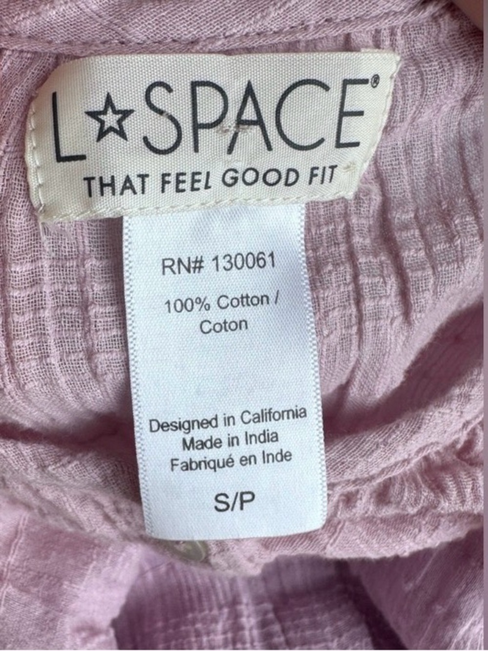 L*space Lavender Napali Maxi Dress Size Small 100% cotton vacation resort beach - Picture 8 of 12